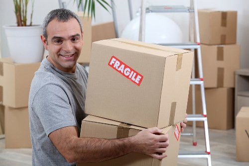 Moving van for house removals in Chessington on a residential street