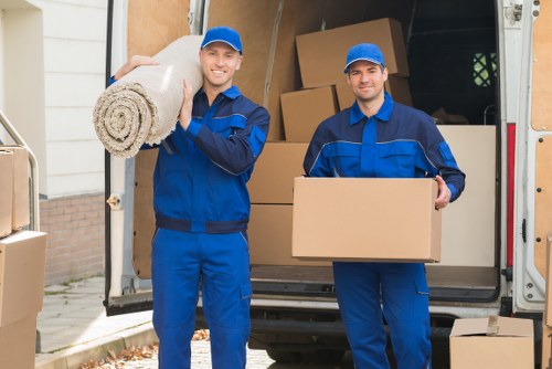 Student removals team helping with boxes in Chessington