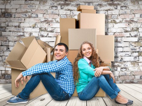 Packed boxes and furniture prepared for same day removals in Chessington