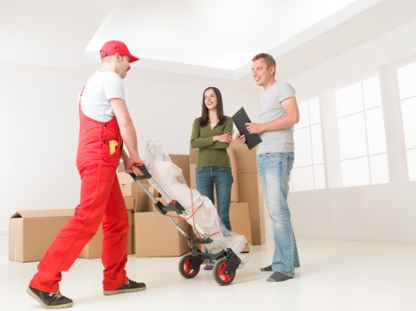 Packed student belongings ready for moving in Chessington