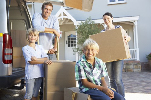 Local house removalists navigating a Chessington residential street