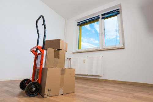 Loading boxes and furniture for a Chessington removal job