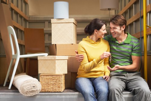 Careful handling of furniture and boxes during a removal job