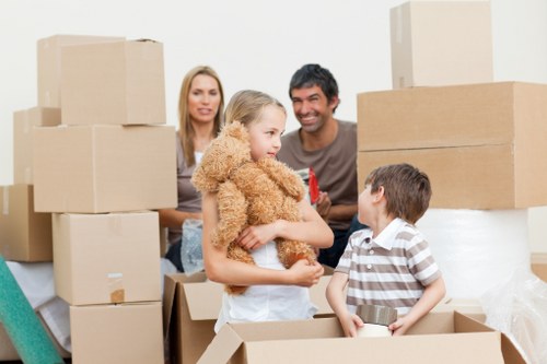 Loading furniture and boxes into a removal van